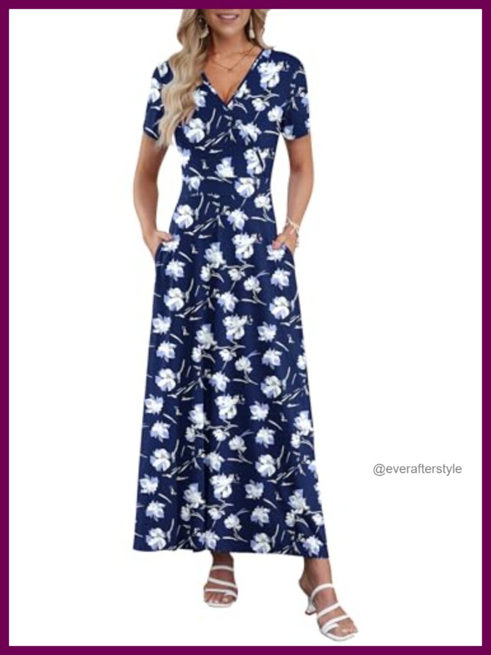 Women's Maxi Dress Ankle Length Floral Beach Long Flowy